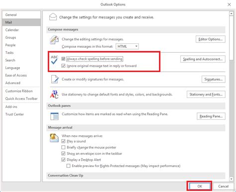 outlook spell check not working 2016.